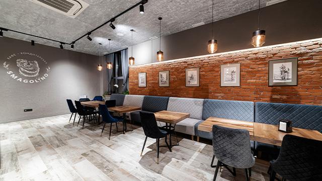 New designer cafe in loft style