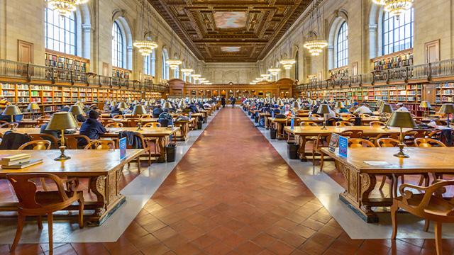Institutional interior design of the United States new york public library