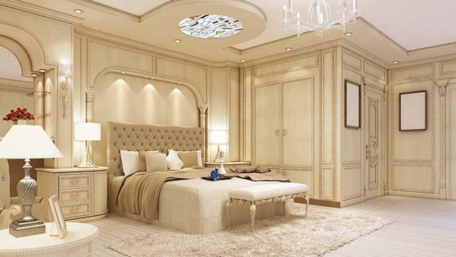 neoclassic bedroom design