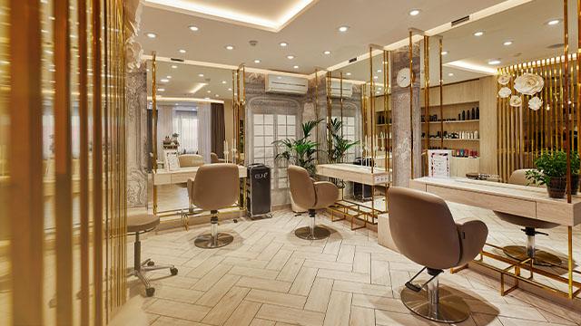  Luxury beauty salon in golden color
